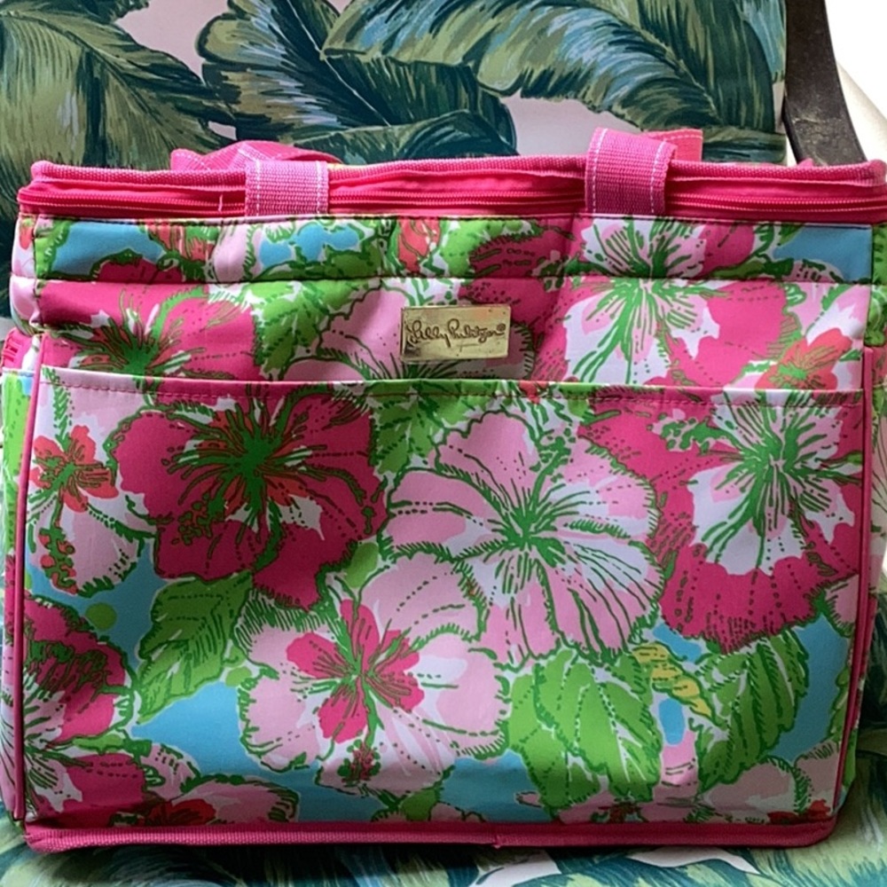 Lilly Pulitzer Pink and Green Floral Tote